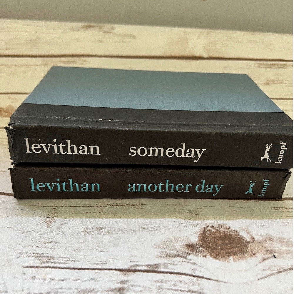 David‎ Levithan Book Set Someday Another Day Blue Grey Hardcover YA Fiction OS